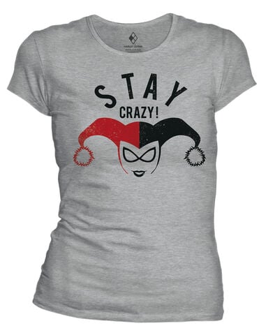 T-shirt Femme - Stay Crazy - Taille L - Gris